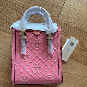 Tory Burch T Monogram Mini Leather Tote Bag